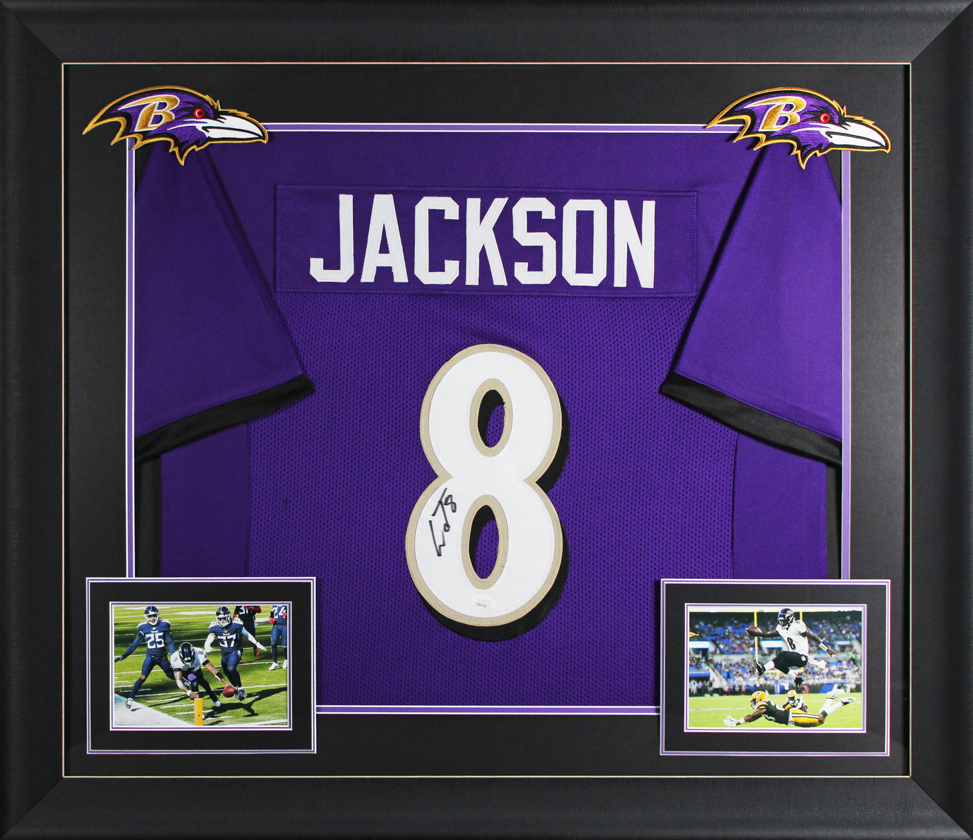 Lamar Jackson Authentic Signed Purple Pro Style Framed Jersey Autographed JSA
