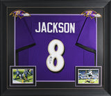 Lamar Jackson Authentic Signed Purple Pro Style Framed Jersey Autographed JSA