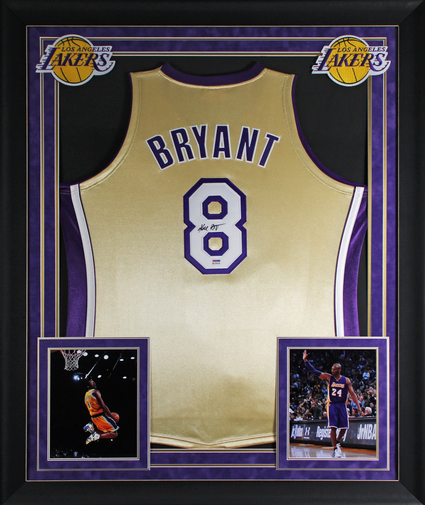 Kobe Bryant Signed M&N 1996-16 Black Mamba HOF HWC Framed Jersey PSA/DNA #B13539