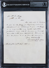 James K. Polk Signed 7.5x9.25 August 1845 Handwritten Letter Auto 9 BAS Slab