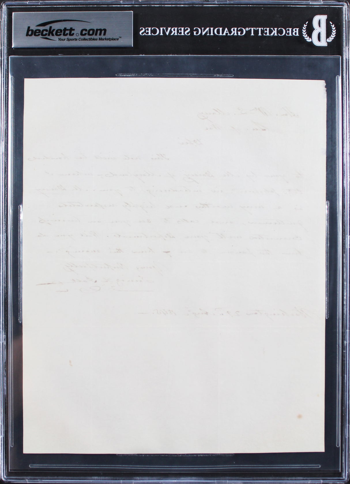 James K. Polk Signed 7.5x9.25 August 1845 Handwritten Letter Auto 9 BAS Slab