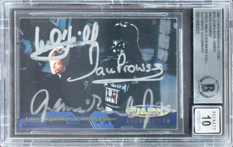 James Earl Jones & David Prowse Signed 2001 SW Evo. #C2 Card Auto 10! BAS Slab