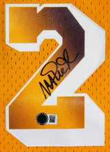Lakers Magic Johnson Signed Yellow M&N HWC Swingman w/ Two-Tone #'s Jersey BAS W