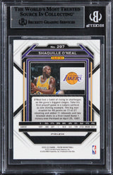 Lakers Shaquille O'Neal Signed 2022 Panini Prizm Green #297 Card BAS Slabbed