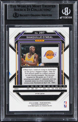 Lakers Shaquille O'Neal Signed 2022 Panini Prizm Pulsar #297 Card BAS Slabbed