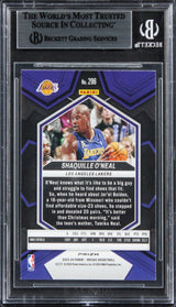 Lakers Shaquille O'Neal Signed 2023 Panini Mosaic Green #296 Card BAS Slabbed