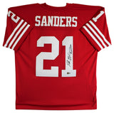 49ers Deion Sanders "Primetime" Authentic Signed Red M&N TB Jersey BAS Witnessed