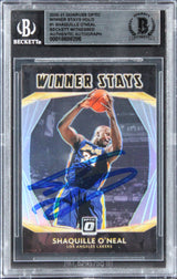 Shaquille O'Neal Signed 2020 Donruss Optic Winner Stays Holo #1 Card BAS Slabbed