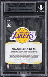 Shaquille O'Neal Signed 2020 Donruss Optic Winner Stays Holo #1 Card BAS Slabbed