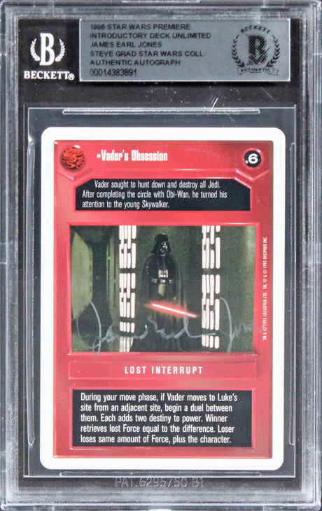 James Earl Jones Star Wars Signed 1996 Star Wars Premiere IDU Card BAS Slabbed