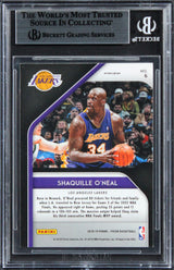 Shaquille O'Neal Signed 2018 Panini Prizm Hall Monitors Silver #6 Card BAS Slab