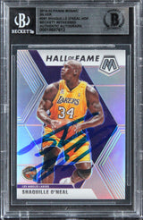 Lakers Shaquille O'Neal Signed 2019 Panini Mosaic Silver #281 Card BAS Slabbed