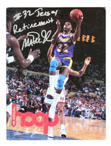 Lakers Magic Johnson "#32 Jersey Retirement" Signed NBA Hoops Magazine BAS Wit