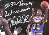 Lakers Magic Johnson "#32 Jersey Retirement" Signed NBA Hoops Magazine BAS Wit