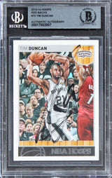Spurs Tim Duncan Authentic Signed 2013 Hoops Red Backs #70 Card BAS Slabbed
