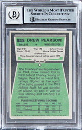 Cowboys Drew Pearson "HOF 21" Signed 1975 Topps #65 Card Auto 10! BAS Slabbed