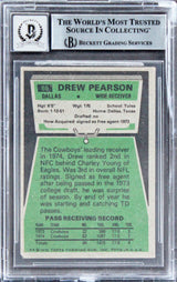 Cowboys Drew Pearson "HOF 21" Signed 1975 Topps #65 Card Auto 10! BAS Slabbed