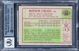 49ers Roger Craig "3x SB Champ" Signed 1984 Topps #353 RC Card Auto 10! BAS Slab