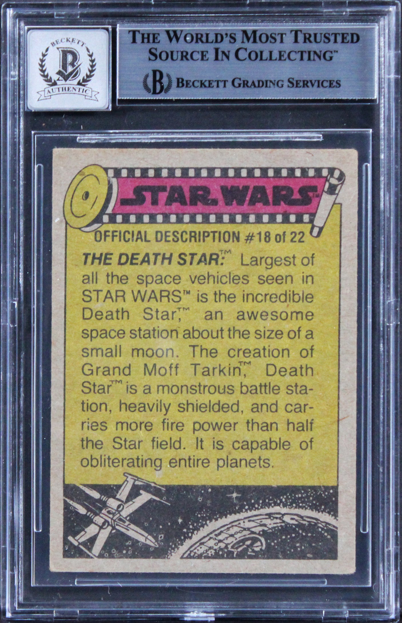 Kenny Baker Star Wars Authentic Signed 1977 Star Wars #156 Card Auto 10 BAS Slab