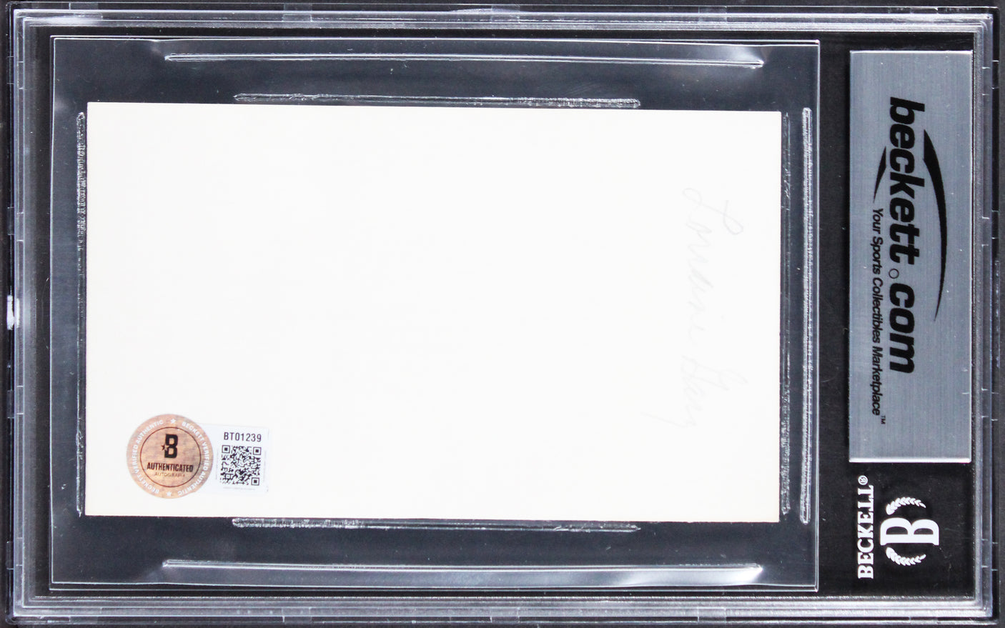 Lorraine Gary Jaws Authentic Signed 3x5 Index Card Autographed BAS Slabbed 1