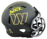 Commanders Magic Johnson Signed Salute To Service IV Speed Mini Helmet BAS Wit