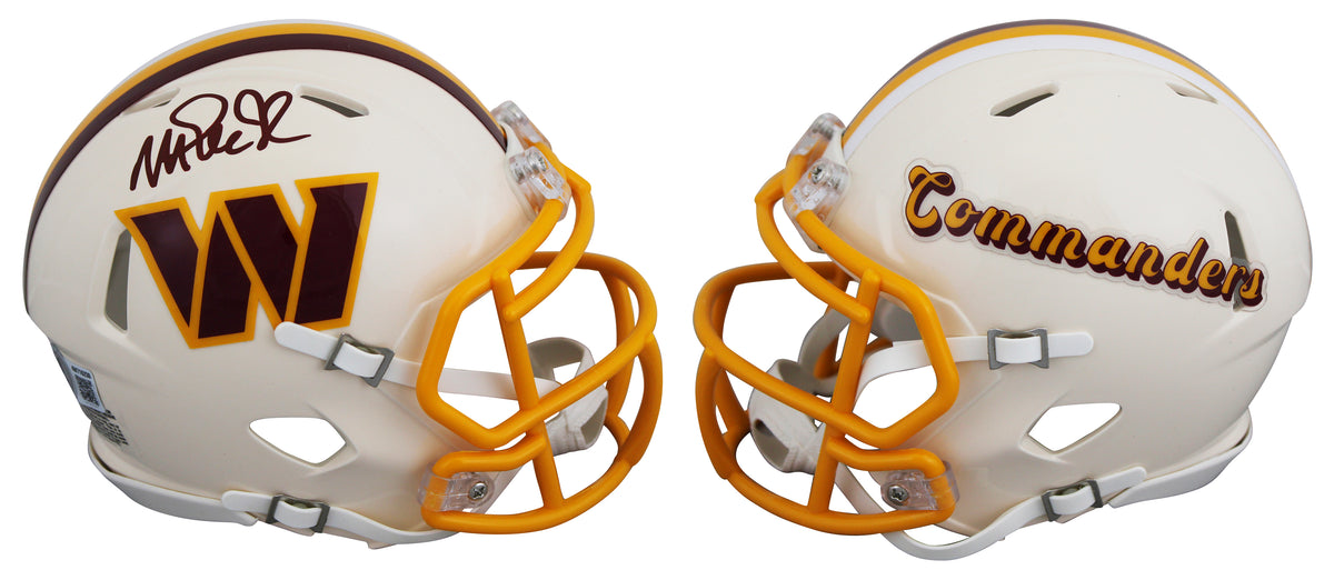 Magic Johnson Autographed Washington Commanders RETRO Speed Mini Helmet Beckett Witnessed