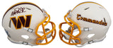 Magic Johnson Autographed Washington Commanders RETRO Speed Mini Helmet Beckett Witnessed