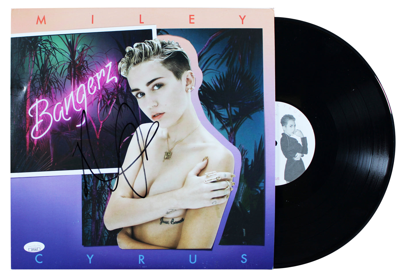 Miley Cyrus Authentic Signed Bangerz Album Cover W/ Vinyl JSA #CF71417