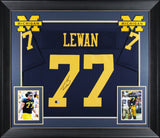 Michigan Taylor Lewan Authentic Signed Navy Blue Pro Style Jersey BAS Witnessed