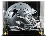 Cowboys Dak Prescott Signed Full Size Speed Rep Helmet W/ Case BAS Witnessed