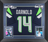 Sam Darnold Authentic Signed Navy Blue Pro Style Framed Jersey BAS Witnessed
