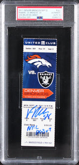 Broncos Von Miller "NFL Debut" Signed 2011 Full Ticket Stub Auto 10 PSA Slab 1