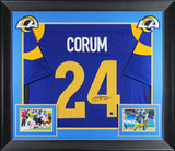 Blake Corum Authentic Signed Blue Pro Style Framed Jersey BAS Witnessed