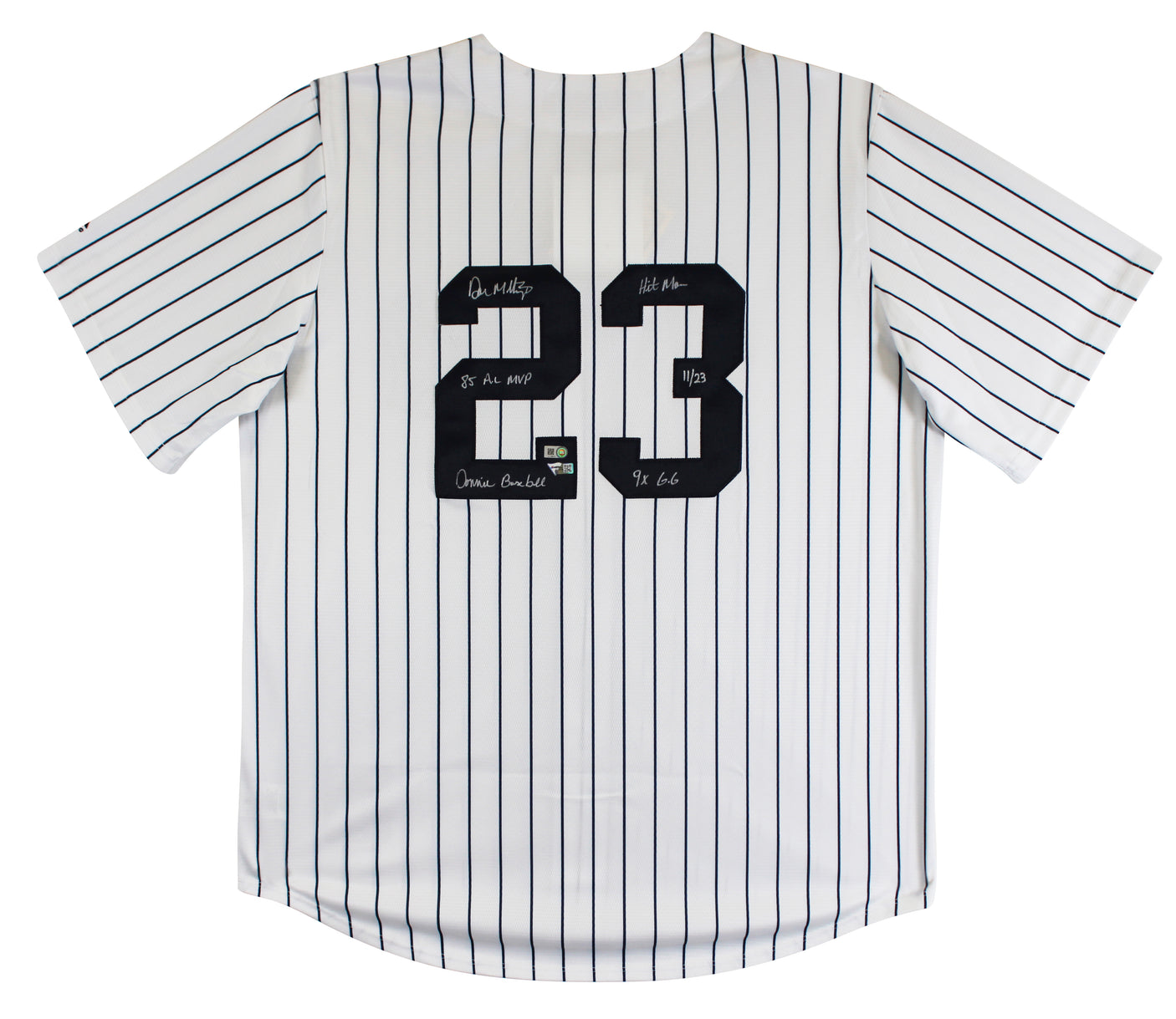 Don Mattingly "4x Insc" Signed White Pinstripe Majestic LE #11/23 Jersey Fan