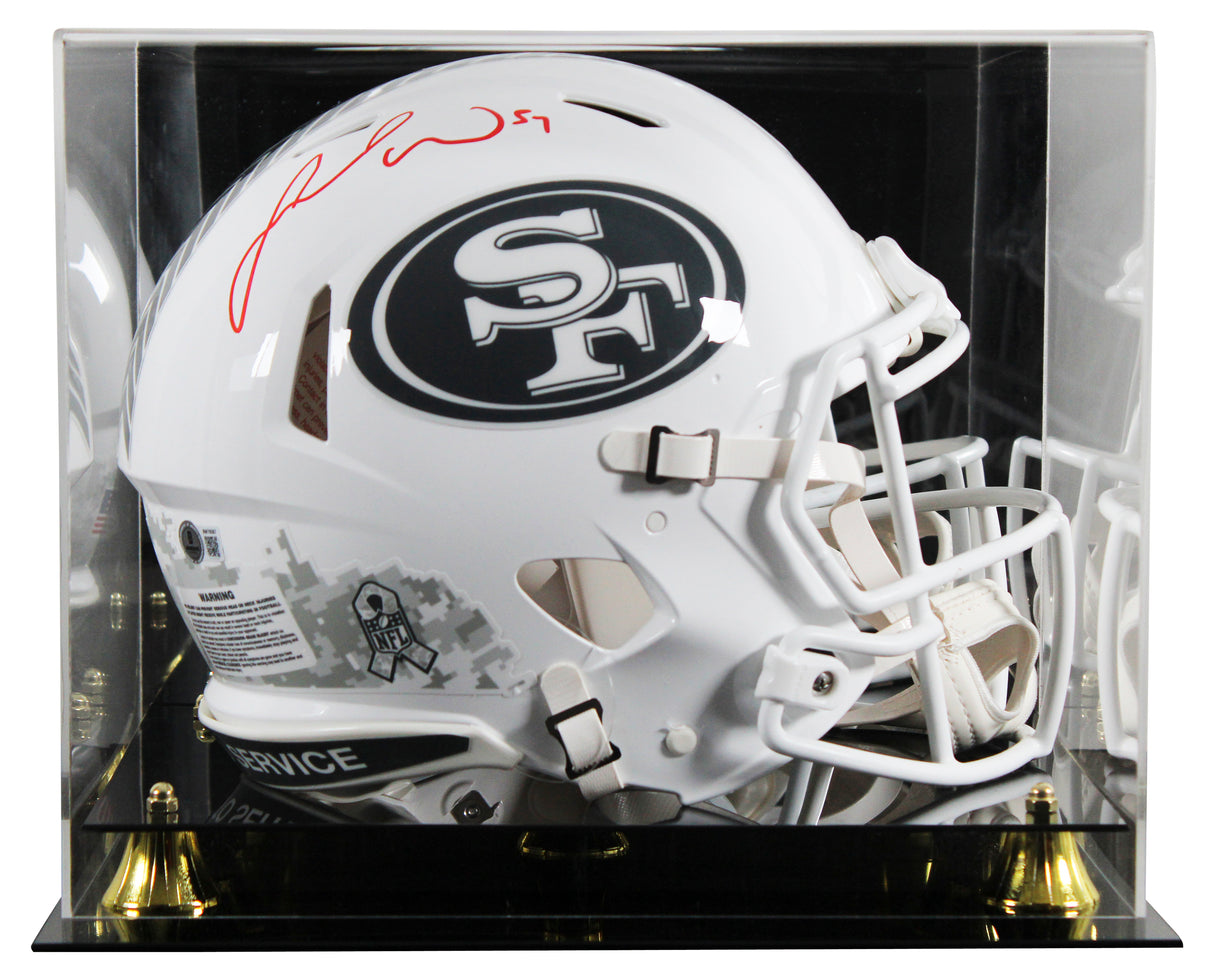 49ers Fred Warner Signed STS III Full Size Speed Proline Helmet W/ Case BAS