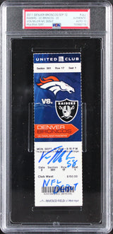 Broncos Von Miller "NFL Debut" Signed 2011 Full Ticket Stub Auto 10 PSA Slab 2