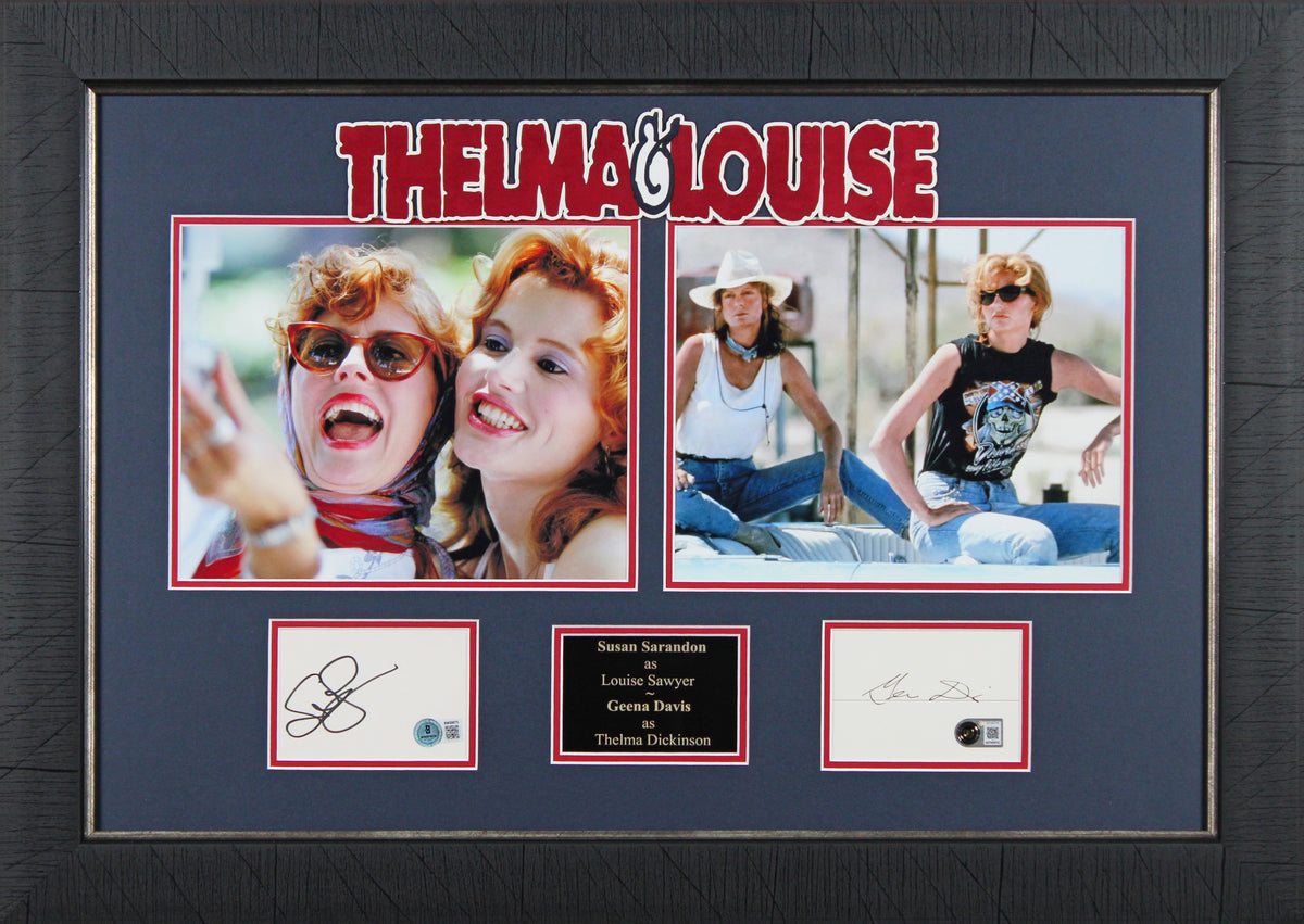 Susan Sarandon & Geena Davis Thelma & Louise Authentic Signed Framed Display BAS