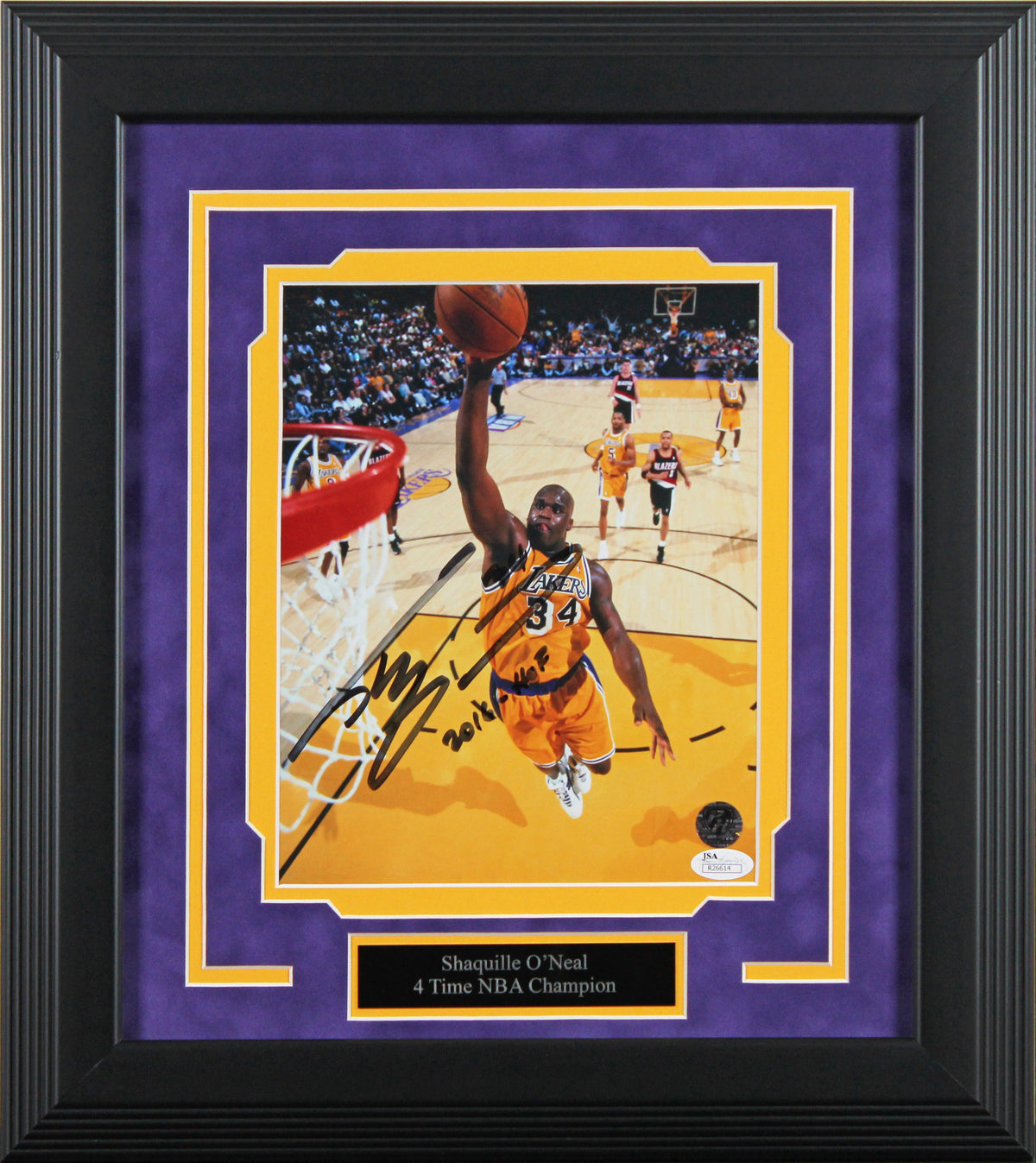 Lakers Shaquille O'Neal "2016 - HOF" Signed 8x10 Framed Photo JSA #R26614