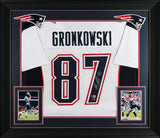 Rob Gronkowski Authentic Signed White Pro Style Framed Jersey BAS Witnessed