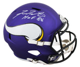 Fran Tarkenton "HOF 86" Signed F/S Speed Rep Helmet W/ Case w/ White Sig BAS W