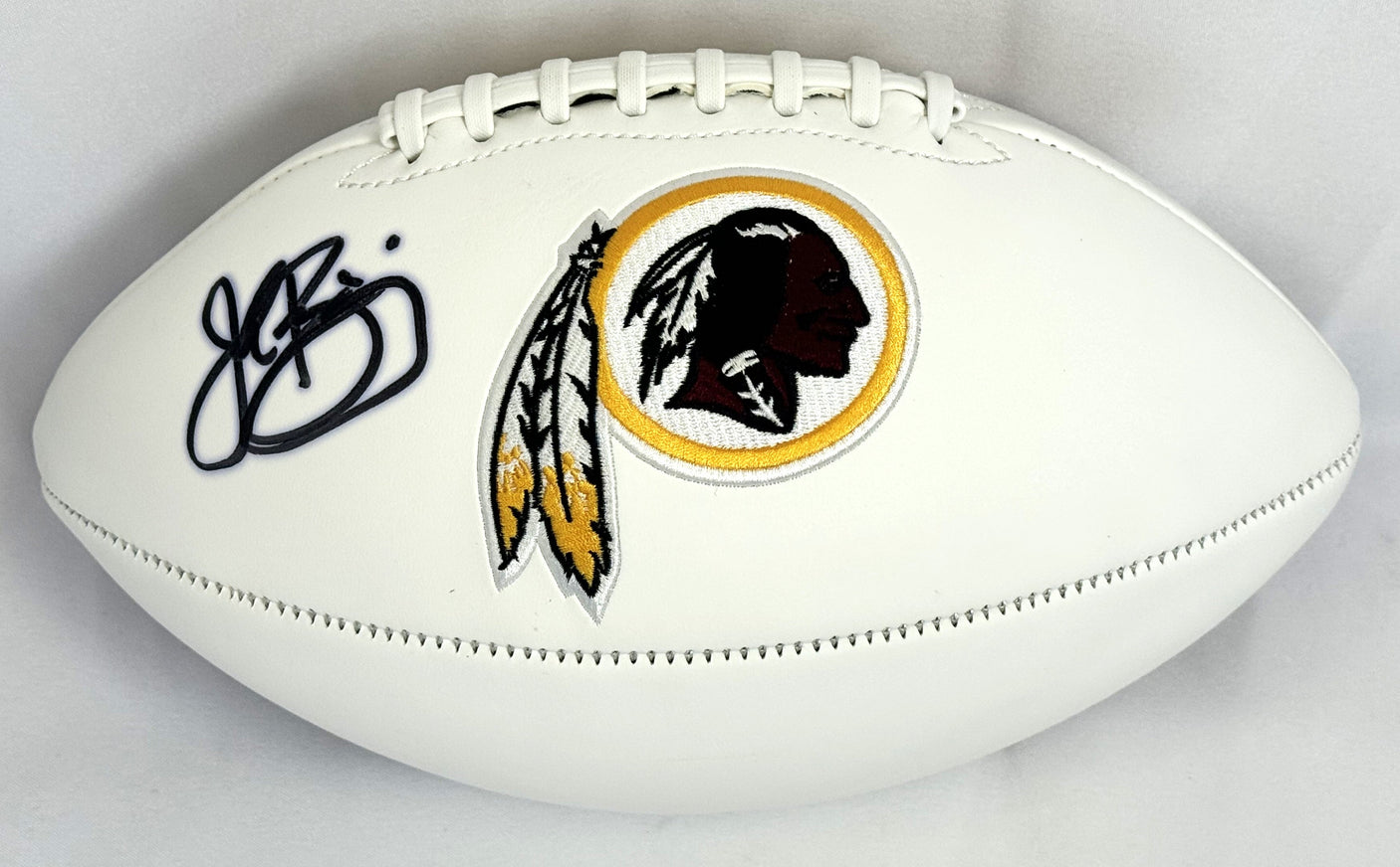 John Riggins Autographed Washington Logo Football- Beckett W