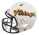Vikings Adrian Peterson Signed Retro Full Size Speed Rep Helmet BAS Witnessed