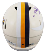 Vikings Adrian Peterson Signed Retro Full Size Speed Rep Helmet BAS Witnessed