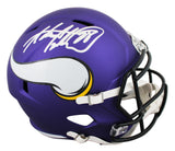 Vikings Adrian Peterson Signed Full Size Speed Rep Helmet W/ Case BAS Witness 2