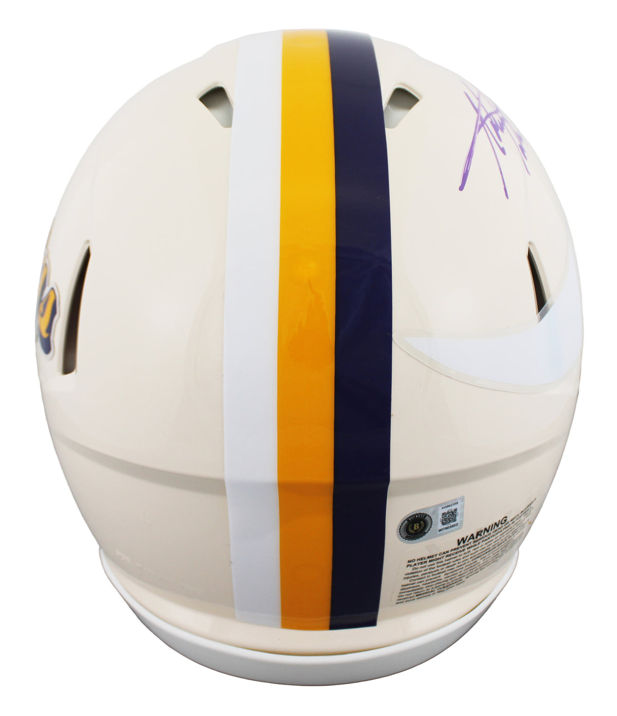 Vikings Adrian Peterson Signed Retro Full Size Speed Proline Helmet BAS Witness