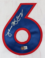 Julius "Dr. J" Erving Authentic Signed Blue Pro Style Framed Jersey BAS 2
