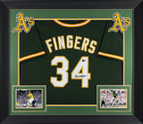 Rollie Fingers Authentic Signed Green Pro Style Framed Jersey BAS Witnessed