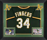 Rollie Fingers Authentic Signed Green Pro Style Framed Jersey BAS Witnessed