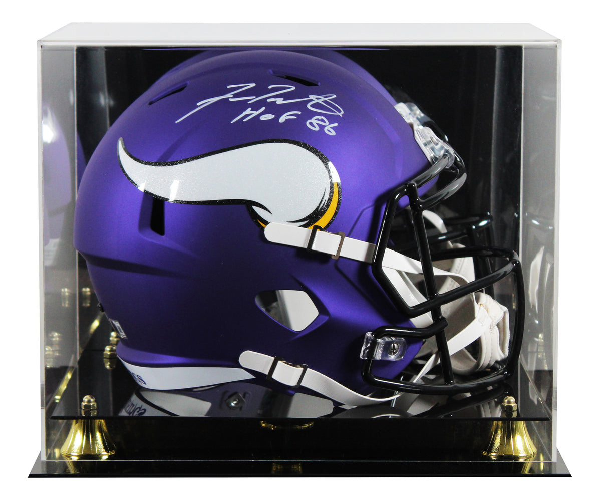 Fran Tarkenton "HOF 86" Signed F/S Speed Rep Helmet W/ Case w/ White Sig BAS W