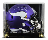 Fran Tarkenton "HOF 86" Signed F/S Speed Rep Helmet W/ Case w/ White Sig BAS W